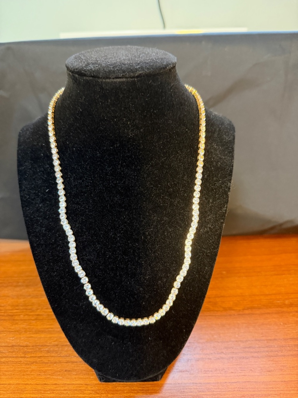 Natasha Denona Gold and Clear Crystal Tennis Necklace